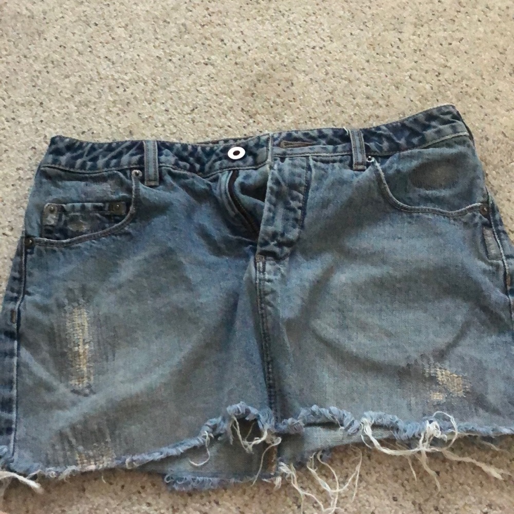 Silver jeans. Jean skirt
